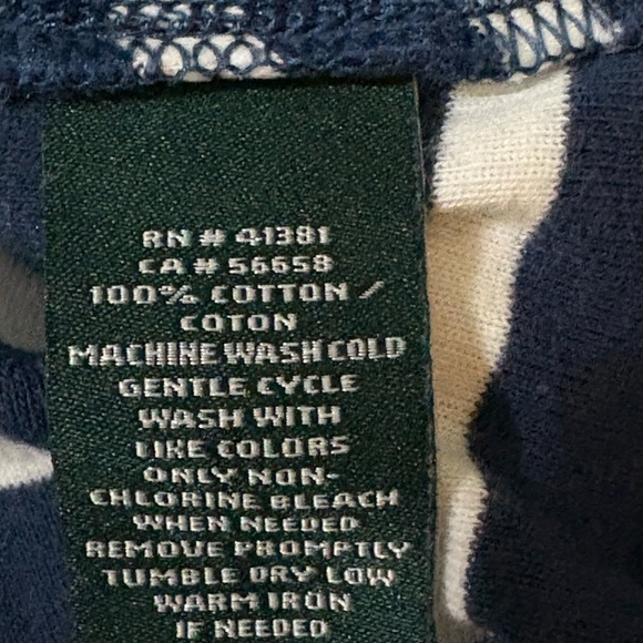 Vintage Ralph Lauren Navy and White Striped Top Large - Picture 7 of 7